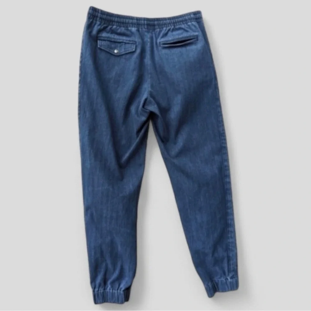 Vince Cropped Pull On Jeans Drawstring Waist Dark Wash Sz M - Picture 3 of 8